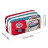 Large Capacity Vintage American Style Color-Block Pencil Case - Multipurpose Accessories Supplies Organizer For Learning