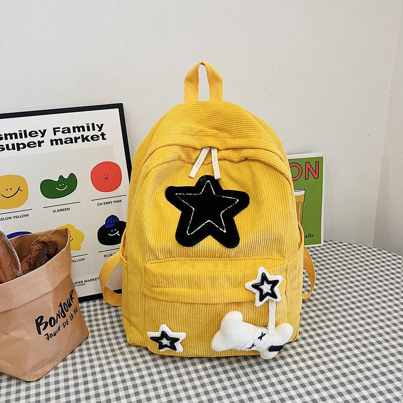 Schulrucksack große Kapazität Schulrucksack weiblich Oberstufe College-Student Koreanische Version Retro-Rucksack lässig vielseitig Mittelstufenschüler Star