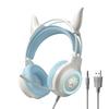 Luminous Wired E-sports Headset Game Headset Cute Magic Ear Wire Control with Microphone