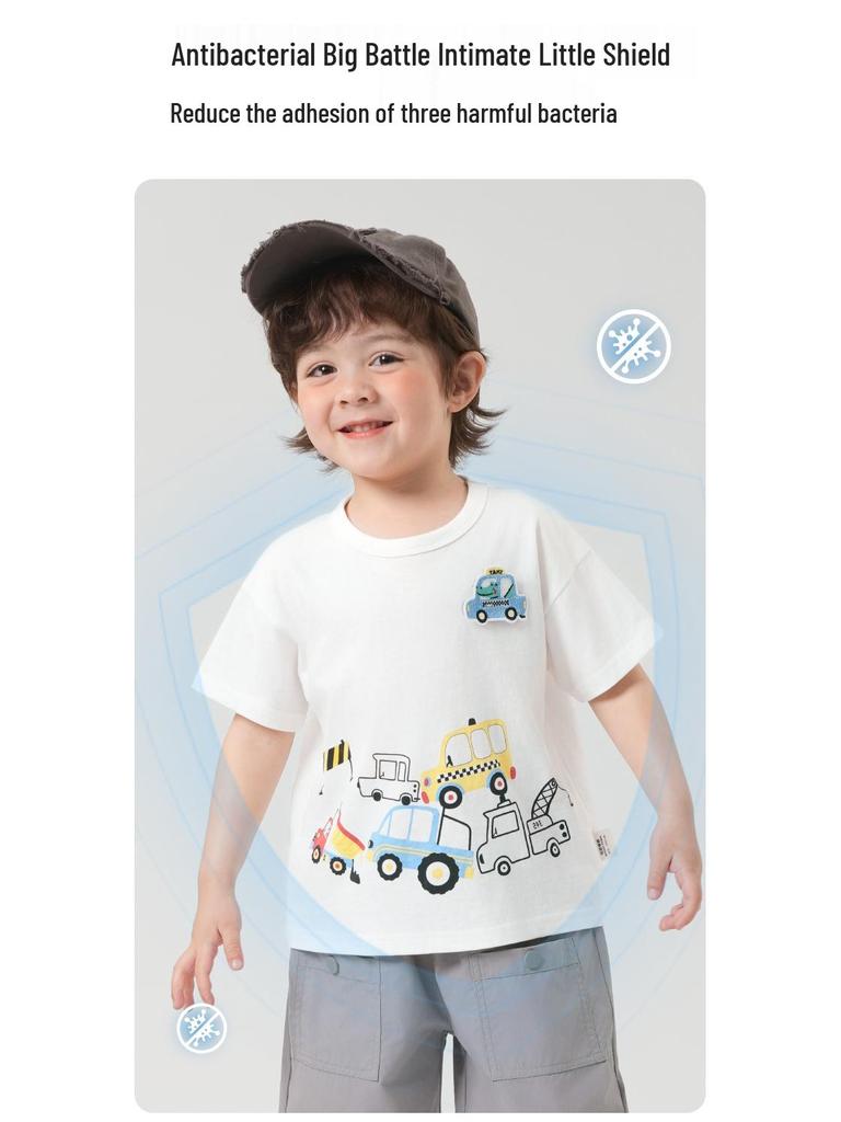 Rightou Summer 2025 Boys' Short-Sleeve T-Shirt - New Children's Toddler Top, Lightweight Half-Sleeve Style