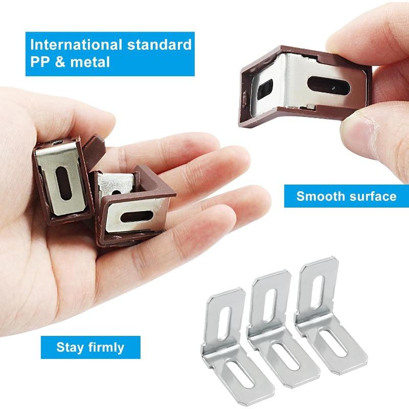 40pcs White Plastic Right Angle Bracket L Brackets, Metal 90 Degree Corner Brace Corner Support for Wood Shelf Chair Cabinet Bo