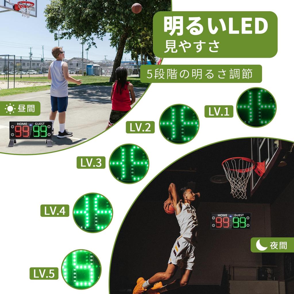 YZ Electronic Scoreboard with Countdown Clock & Mölkky Scoreboard, Portable Digital Scoreboard with Remote Control, High Brightness Scorekeeper for Ou