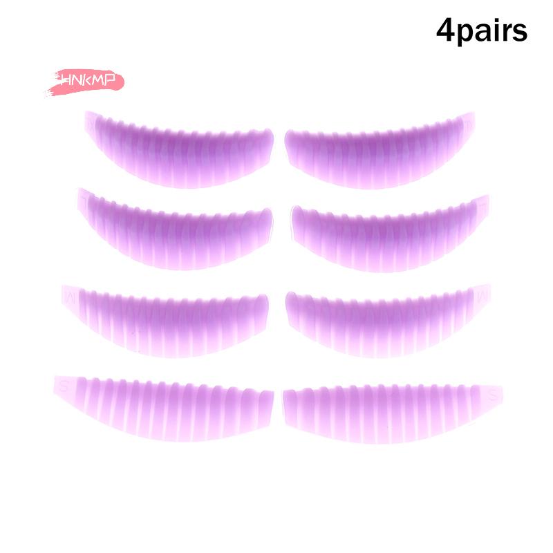 4 Paar Silikon Wimpernlifting Pads Wiederverwendbare Vertikal gestreifte Laminierungspads für 3D Wimpernverlängerung Lockenwickler Make-up Werkzeug