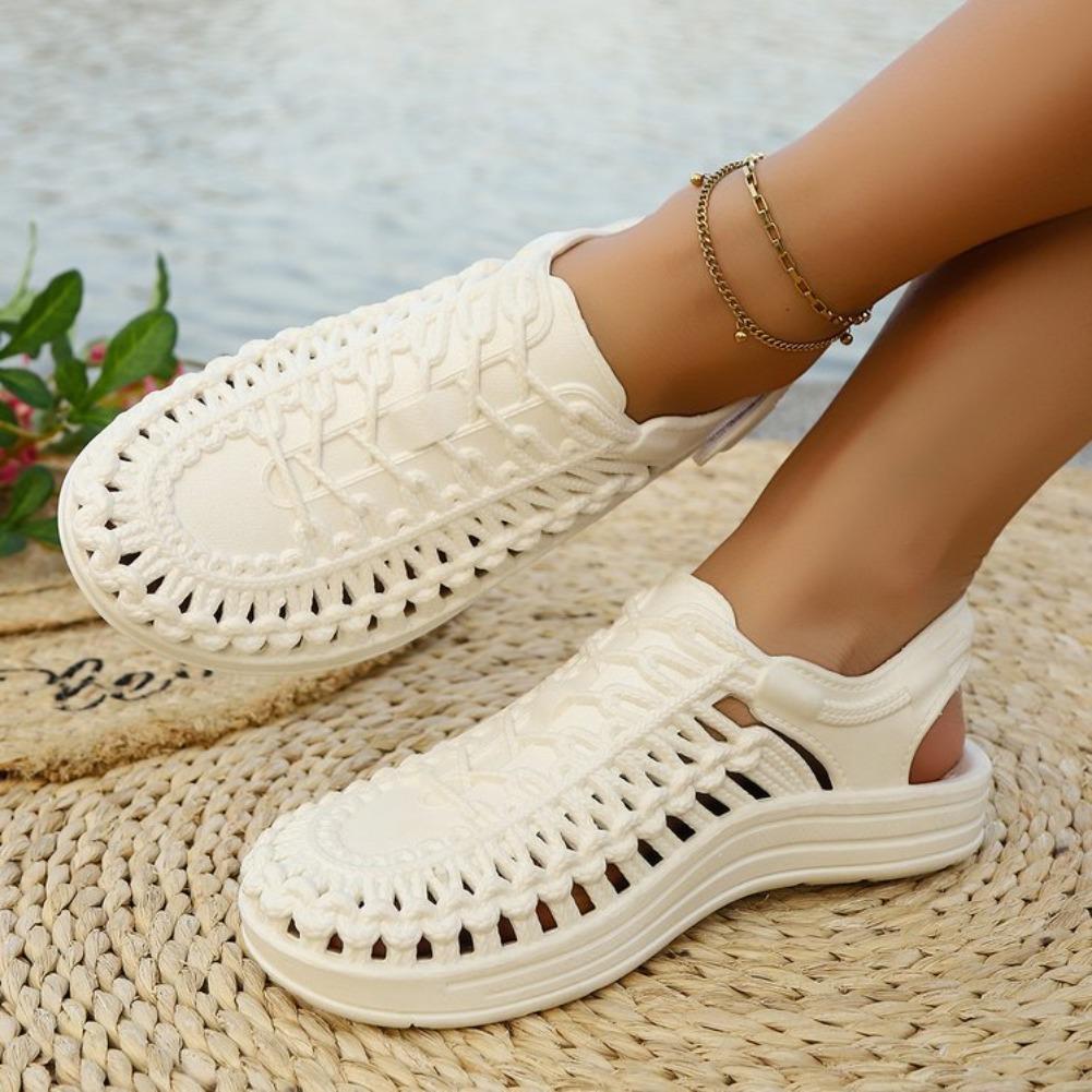 Fashion 2025 NEW Women's Thick Sandals Summer Outdoor Fashion Ins Anti-Slip Soft Bottom Beach Sandals Open-Toe Comfortable