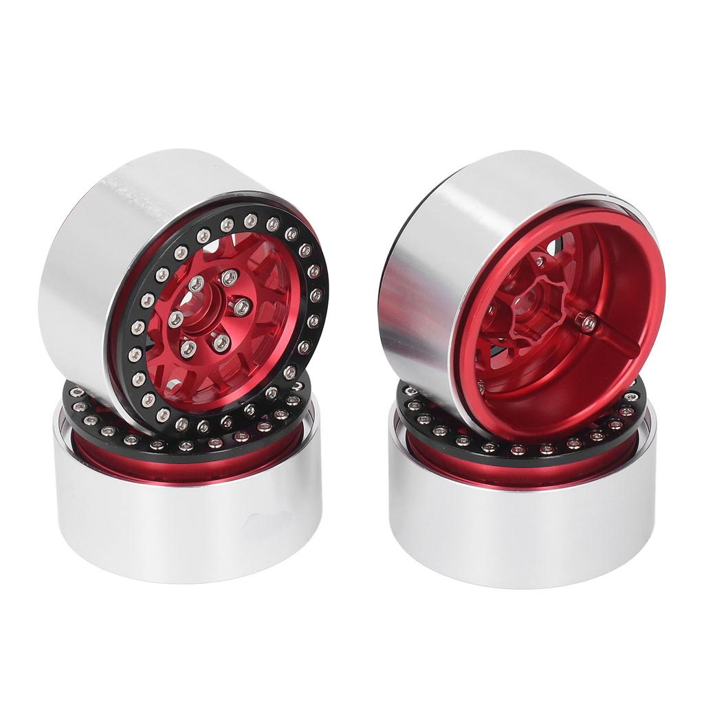 4pcs 1.9 Inch RC Beadlock Rims Aluminum Alloy Wheel Hubs for Axial SCX10 90046 AXI 03007 110 RC