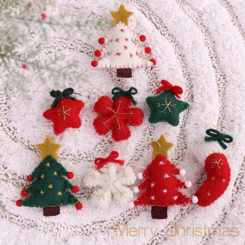 Christmas Tree Decor Sock Snowflake Scene Modern Minimalist Holiday Ornament Set