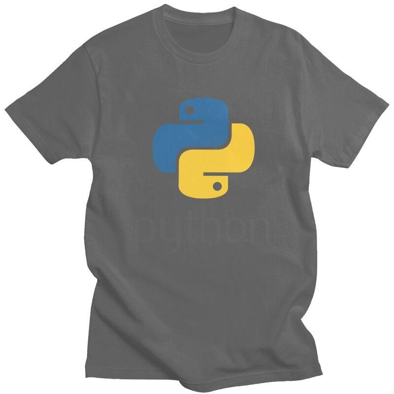 Custom Programmer Python Symbol T Shirt Men Short Sleeve Computer Developer Programming Coder Tee Tops Oversized Tshirts Merch