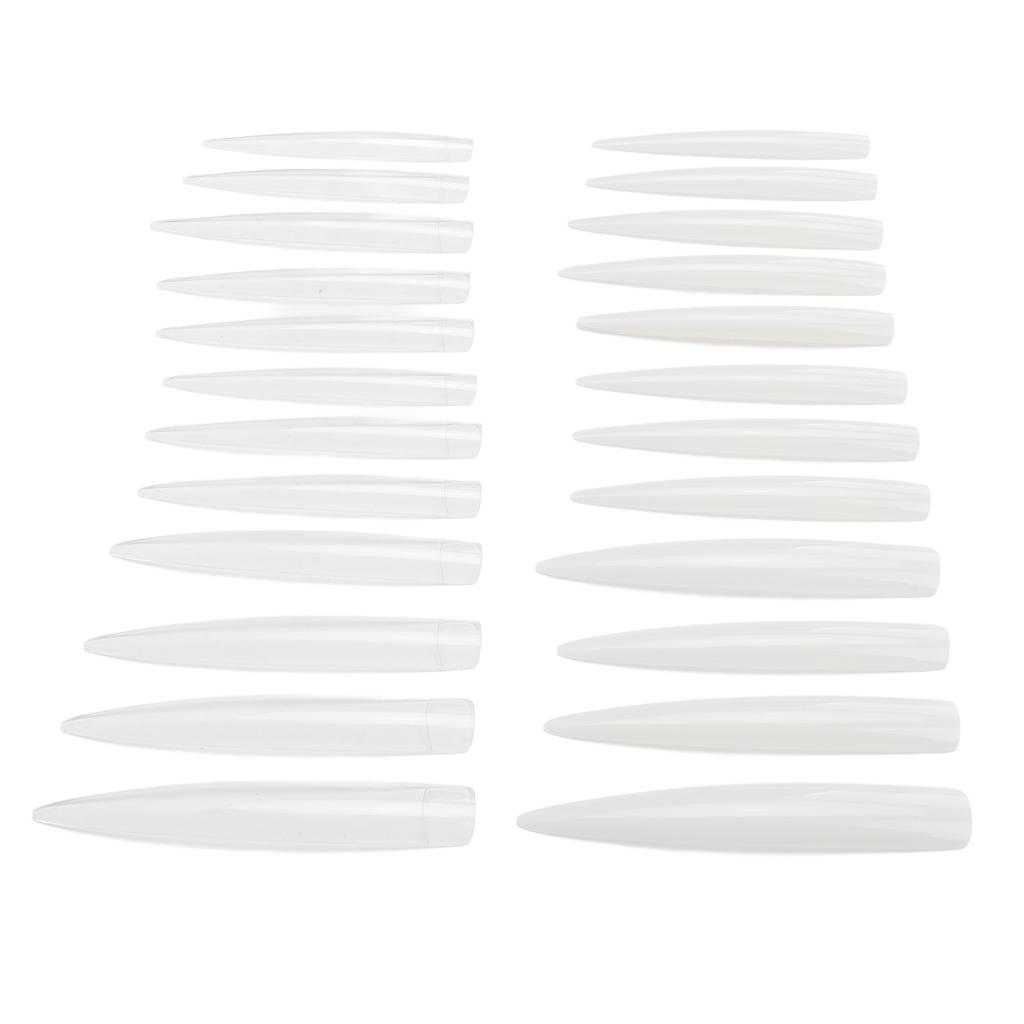 240 Pcs Long Stiletto Nail Tips Clear White Professional False Nails Full Cover Extra Long Nail Tips for Acrylic Nails