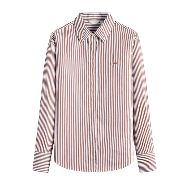 NAVIGARE ITALY Women's Striped Cotton Long-Sleeve Shirt