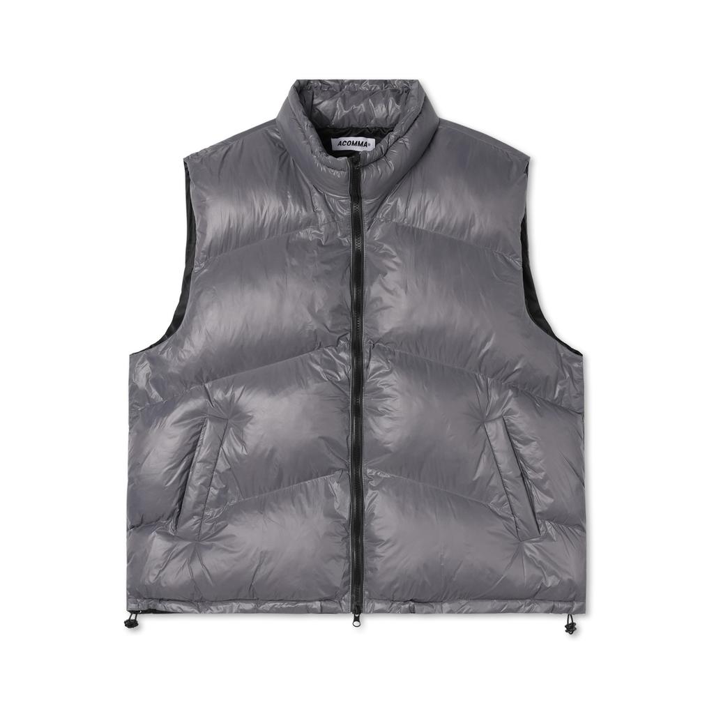 Apostrophe Comma High-Gloss Angle Padded Vest (Grey)