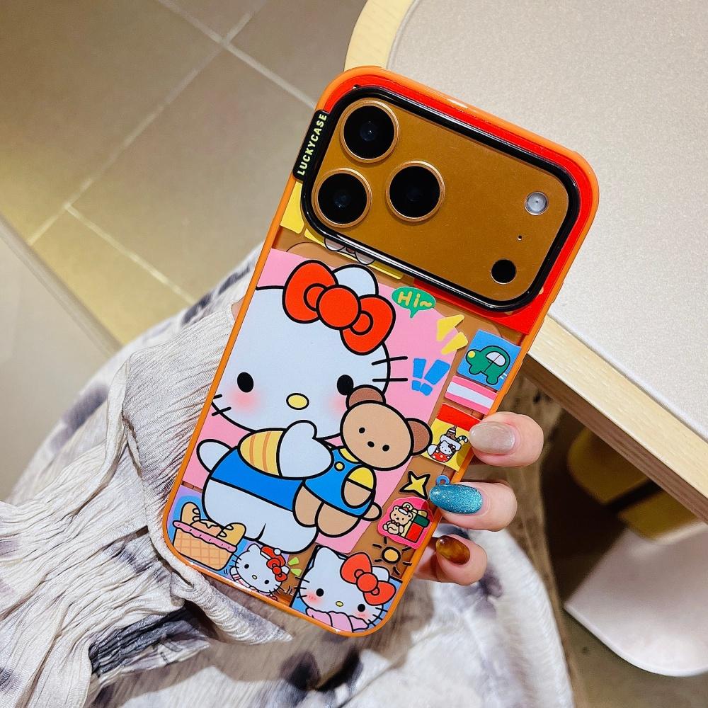 4 Types Of Autumn And Winter KT Cat Phone Cases Suitable For iPhone 17 16 15 14 Pro Max Case Cute Cartoon Shockproof Cover