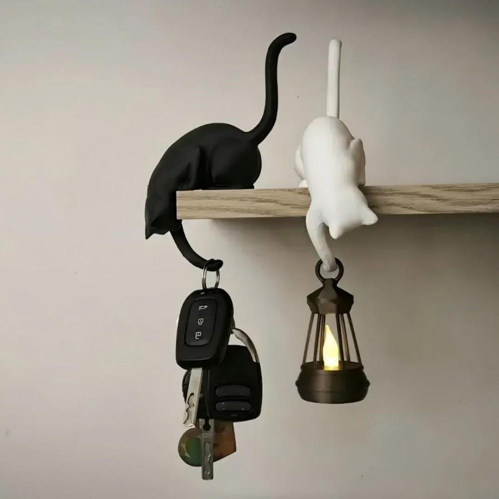 Heim-Schreibtisch-Dekoration Spurloser katzenförmiger Wandhaken Kreativer süßer Wandaufhänger Schmuckstücke Dekorativer Haken Küchenwand