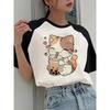 A Cute Patterned Orange Tabby Cat with A Smile Print T-Shirt Women Casual Graphic Tshirt Crew Neck Short Sleeve T Shirt Clothes
