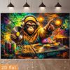 2D Straßenkunst Affe DJ Sprühfarbe Graffiti Urban Geburtstag Fotografie Kulisse Dekoration