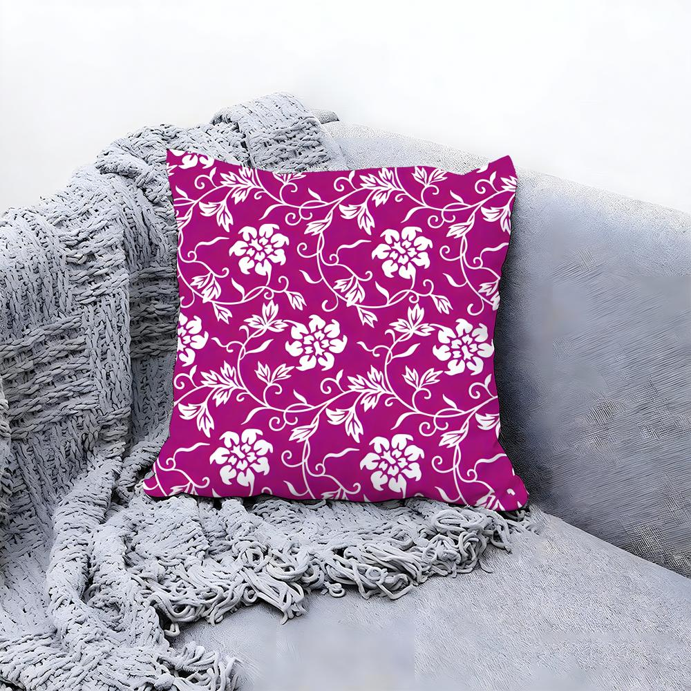 Traditional Chinese Floral Pattern Cushion Cover Premium Comfort Reversible Pillow Cove in One Design for Any Room Car Interior