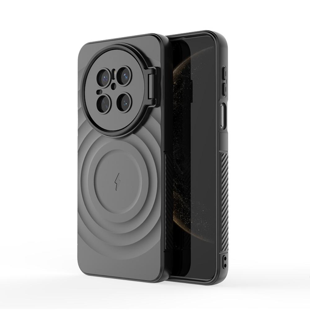 New Anti-Drop Magnetic Case for Huawei Mate 70 Pro Plus 5G Mate70 Pro+ Wireless Charging Kickstand Shell Silky Touch Wave Pattern Cover