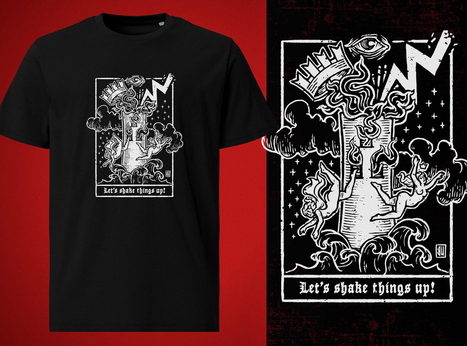 The Tower T-Shirt (white print) S