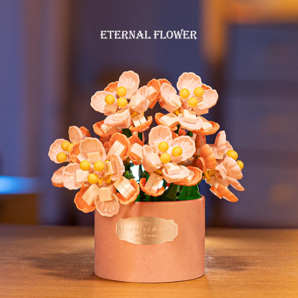 Bouquet Flower Bricks Constructor Set Micro Building Blocks Children Toy Adult Particle Building Block Mini Toy Decoration Home