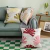 Same Style Jacquard High-precision Bedside Cushion Soft Package Geometric Leaf Square Cushion Leather Pillowcase Pastoral Style