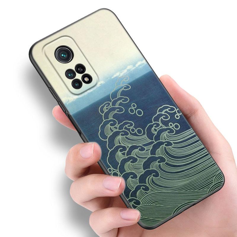 Japanische Welle Anime Drache Handyhülle Für Xiaomi Mi A2 8 9 SE Note 10 10T 11 12 Lite 9T 11T 12S 12T Pro A3 6X 12X TPU Schwarze Hülle