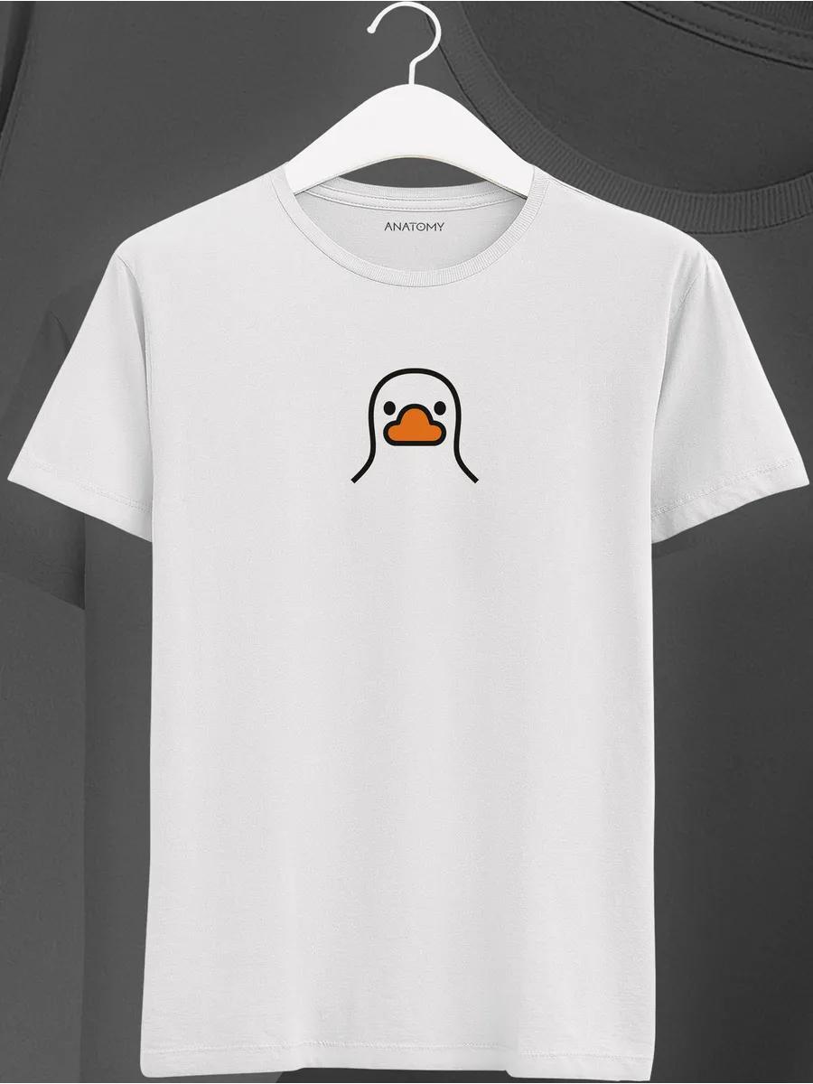 White T-shirt with duck print 2XL