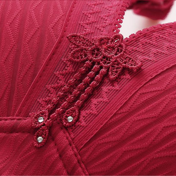 Ladies Pure Cotton Large Size Thin Underwear Anti-sagging Bra No Steel Ring Gathering Breathable Sexy Fashion Printing Bra