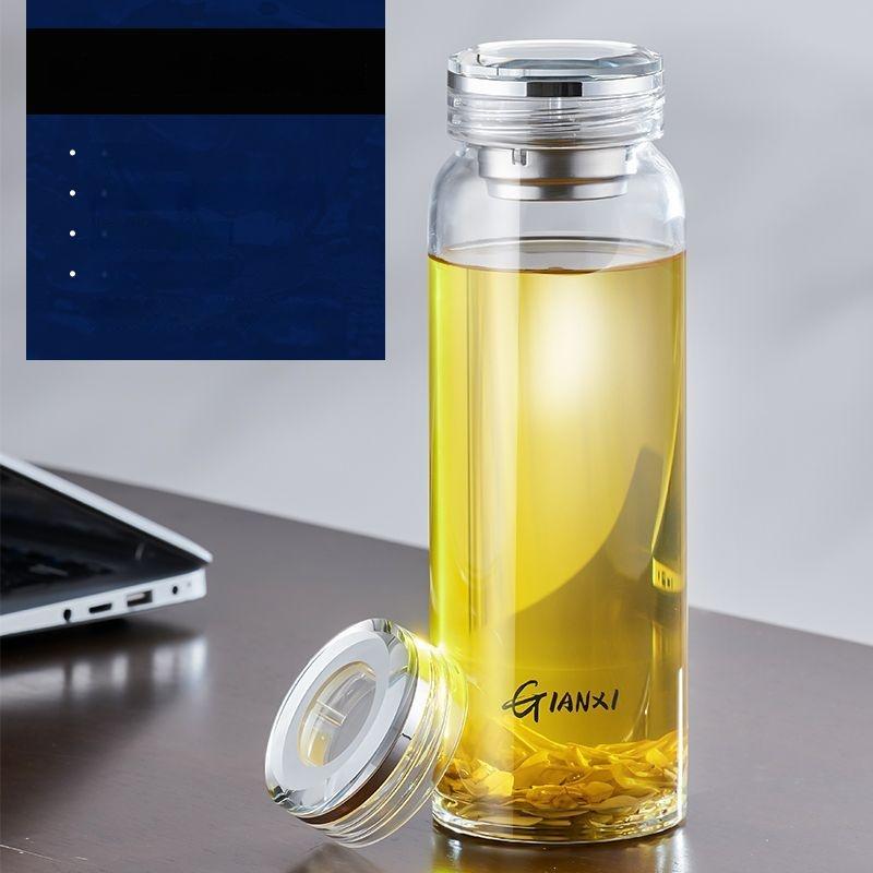GIANXI Outdoor Travel Portable Cup High Temperature Resistant Large Capacity Glass Tea Cup With Tea Filter Water Separation