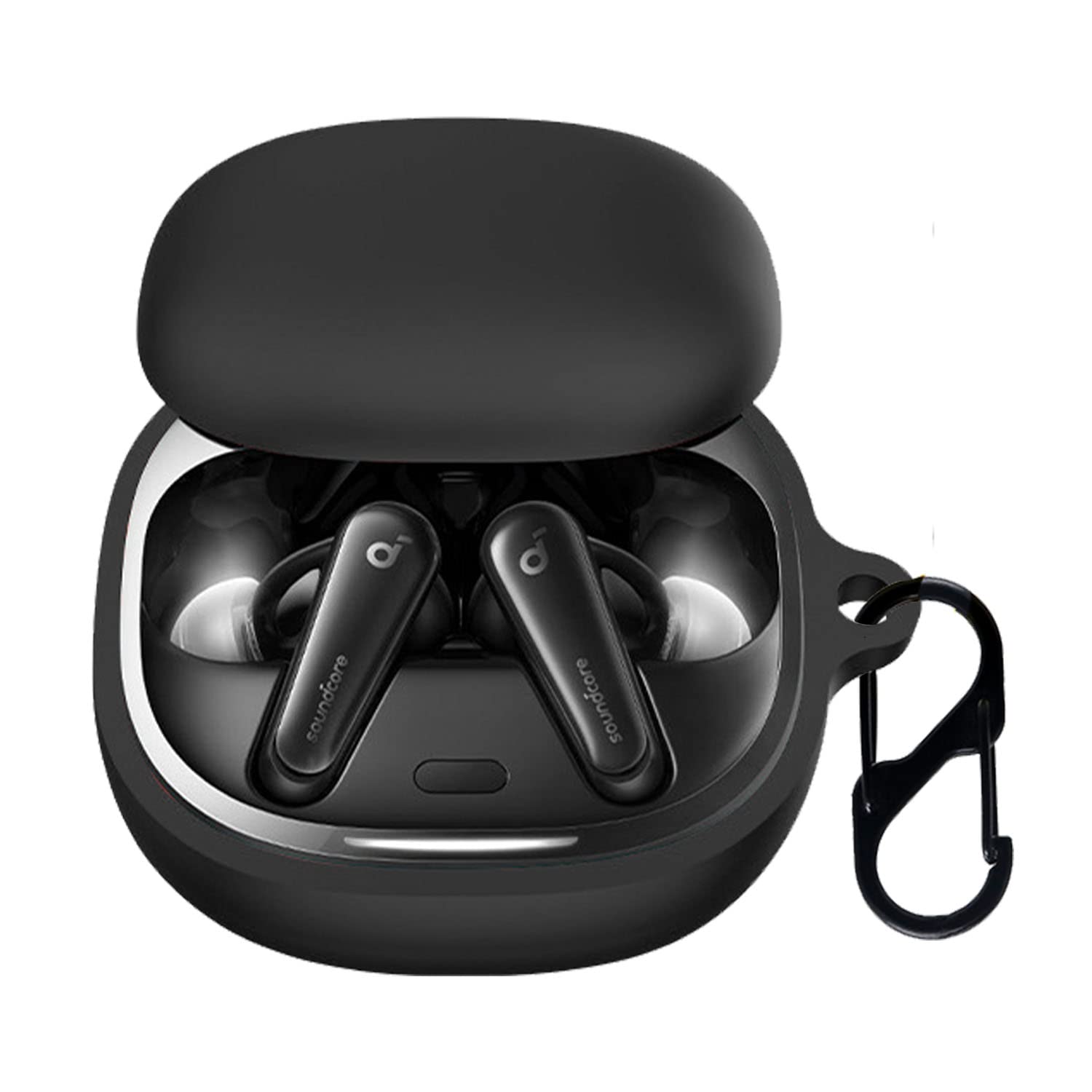 

Чехол для беспроводных наушников Anker Soundcore Liberty 4, силиконовый защитный чехол с карабином в комплекте [NOUKAJU], устойчивый к падениям и царапинам,