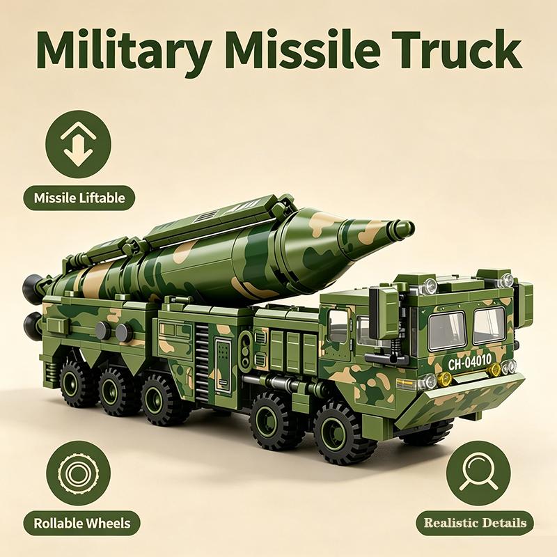 Armee Stein Spielset Raketenfahrzeug Stein Spielset Interkontinentalrakete Kinderspielzeug Spielsets Weihnachtsfeiertag Geschenk Präsent
