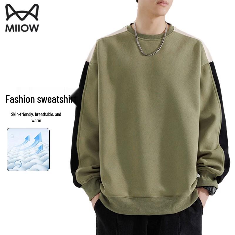 MiiOW Men s Casual Crewneck Sweatshirt S