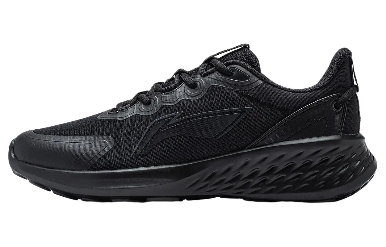 Li Ning Мягкие противоскользящие износостойкие низкие беговые кроссовки Мужские Черные ARST047-5 41