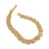 18K Gold Plated Zircon Square Bracelet - Elegant Korean Style Vintage Jewelry for Women