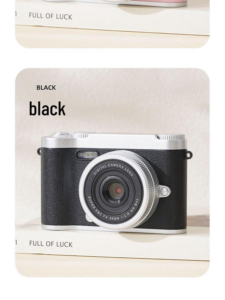 Pixel Retro Dual-Lens Cute Digital Camera with Beauty Filter - 9600W for School Students, Polaroid Photography, and Gift.