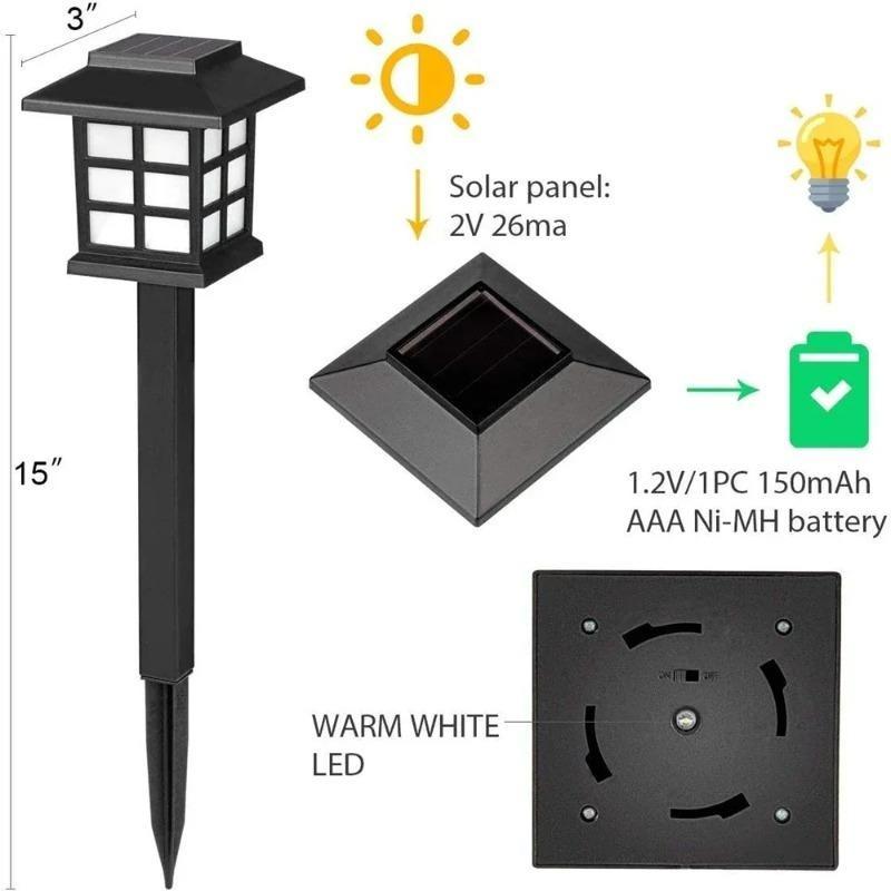 Waterproof Solar LED Outdoor Lights, Solar Garden Landscape Lamp for Yard Patio Walkway Driveway, Solar Lawn Decor Lighting