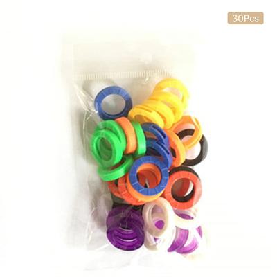 30Pcs/Lot Multicolor Elastic Mixed Color Hollow Rubber Key Covers Round Soft Silicone Keys Locks Cap Keyring Case