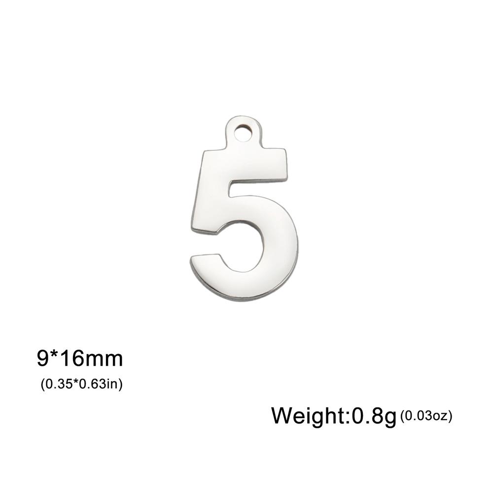 My Shape 1-25 Numbers Charms Stainless Steel Lucky Number Pendant for Necklace Bracelet Jewelry DIY Accessories Wholesale 10pcs