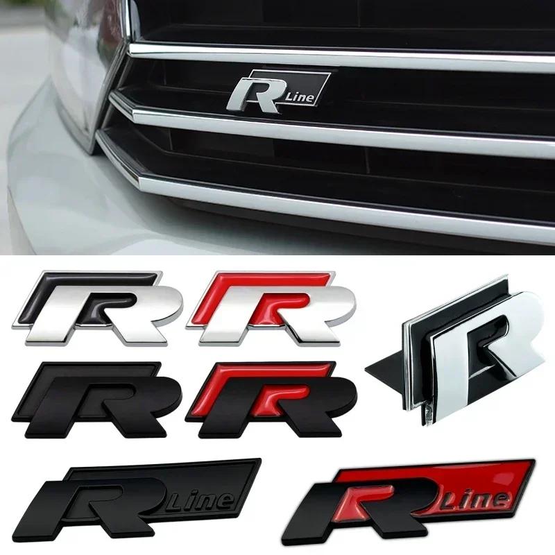 2026 Hot For VW VOLKSWAGEN Car Front Grille Emblem for Volkswagen Rline Polo Passat B5 B7 Golf 3 4 5 Jetta Touareg Beetle Tail T