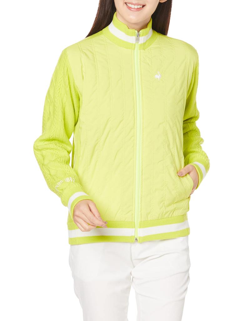 Le Coq Sportif Golf Warm Windproof Stretch Golf Sweater QGWSJL02 To Japanese Size [2021 Fall/Winter Model] Women's (LM00 (Lime)) (Equivalent L)