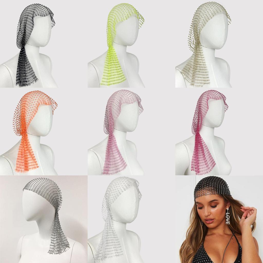 Polyester Mesh Glitter Head Wrap With Sparkling Embellishments For Dance Events