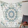 Zeal Lily 1pc Vintage Mandala Floral Print Flannel Blanket - Soft All-Season Throw for Sofa, Bed, Camping & Travel, Cozy Home