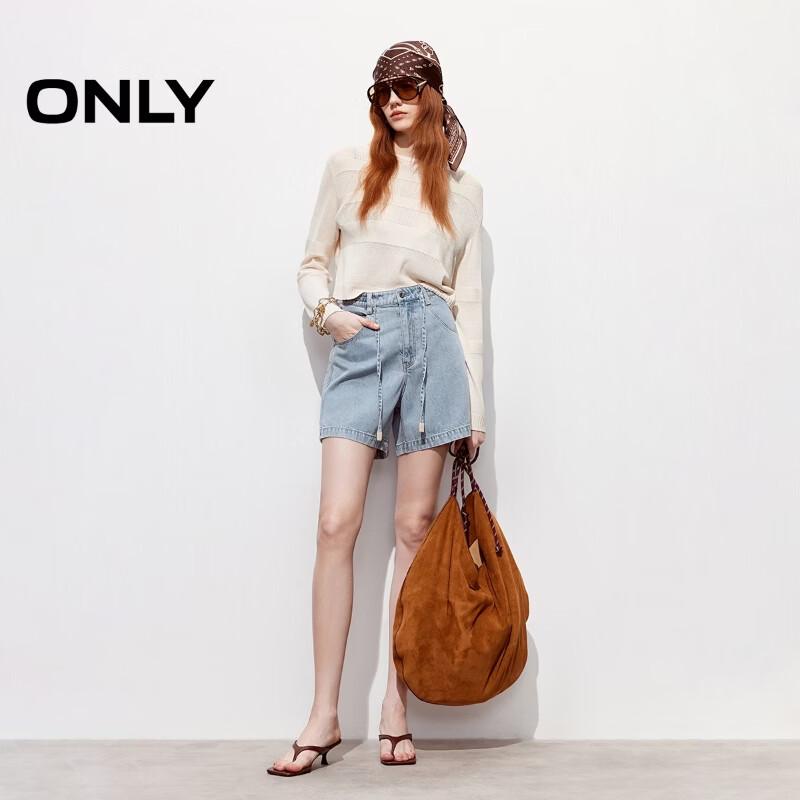 ONLY Women's High-Waist A-Line Denim Shorts