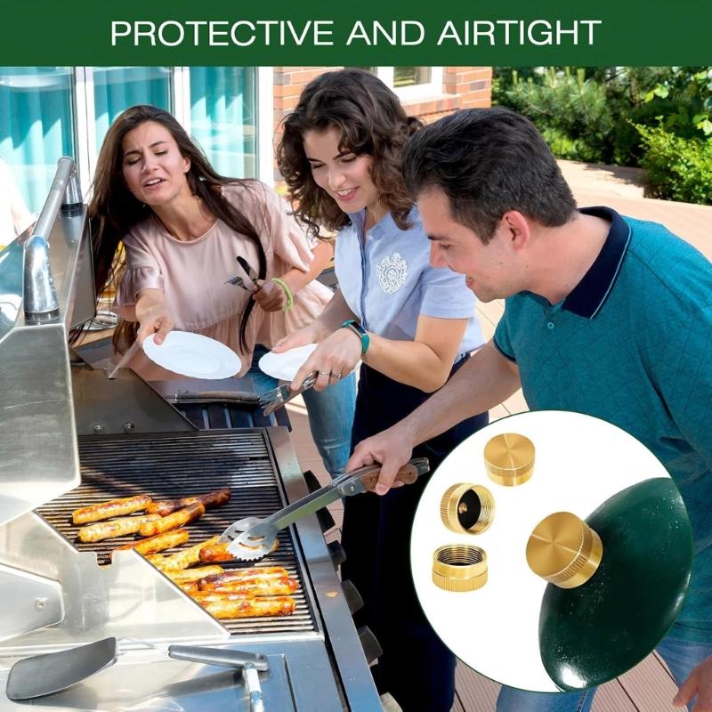 5pcs Solid Brass Bottle Lid Cylinder Protect Cover Tanks Cover Campings Stove Accessories