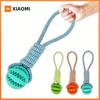 Xiaomi Dog Toys Balls Interactive Treat Rope Rubber Leaking Balls for Small Medium Dogs Chewing Bite Resistant Pet Tooth Cleaning