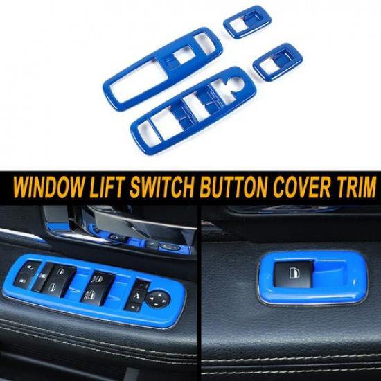 

Window Lift Switch Button Cover Trim for Charger Durango RAM 1500 11-17 Blue