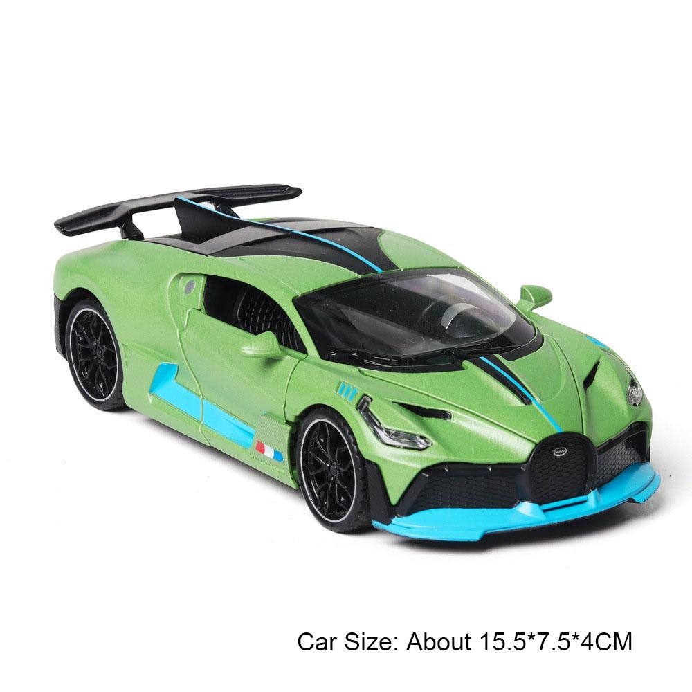 1:32 Bolide Divo Metal Diecast Car Model Toy Pull Back Music Light Miniature Vehicle Collection Gifts Decorative Toys Models