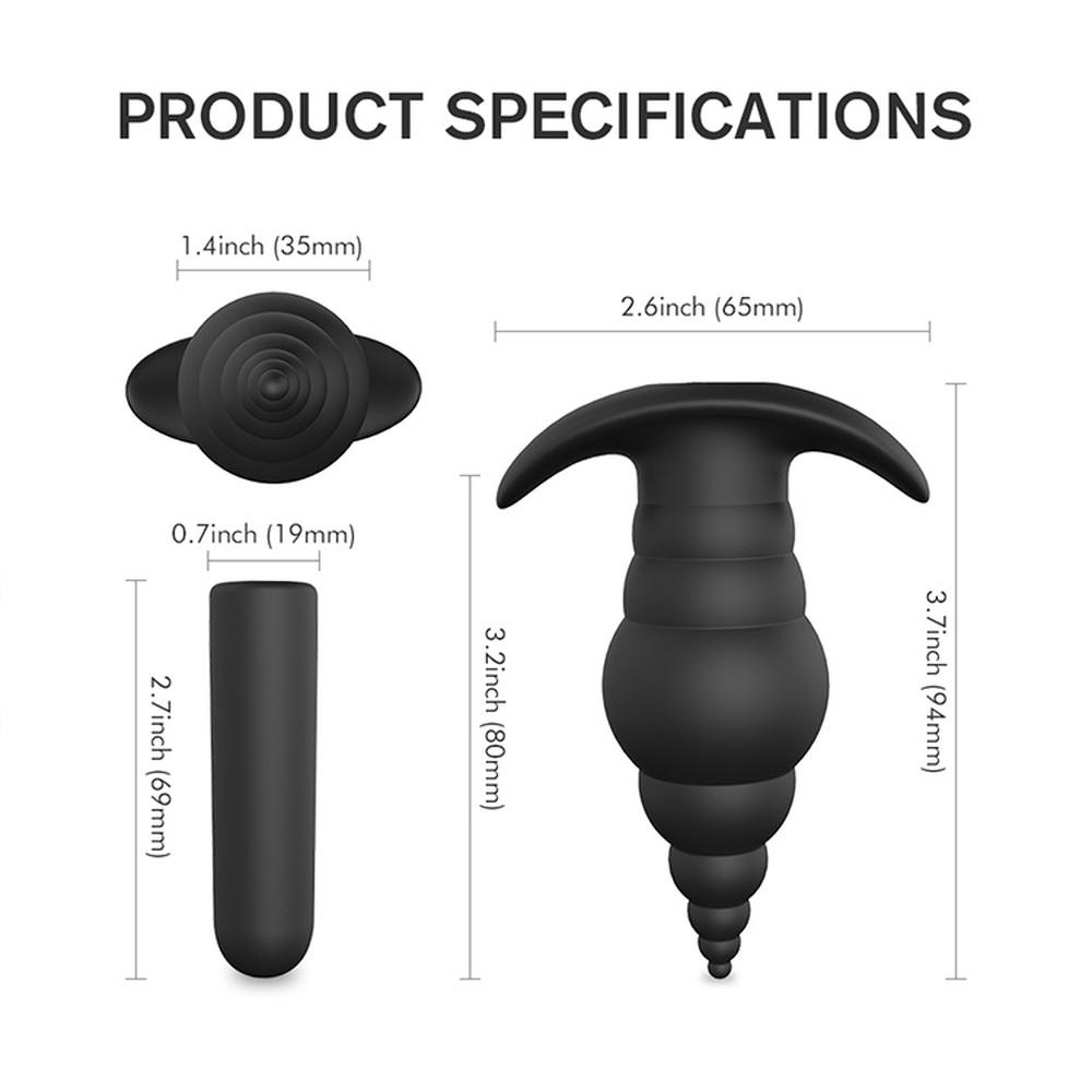 USB Rechargeable 9 Speeds Silicone Electric Shock Sex Toys Anal Butt Plug Vibrator
