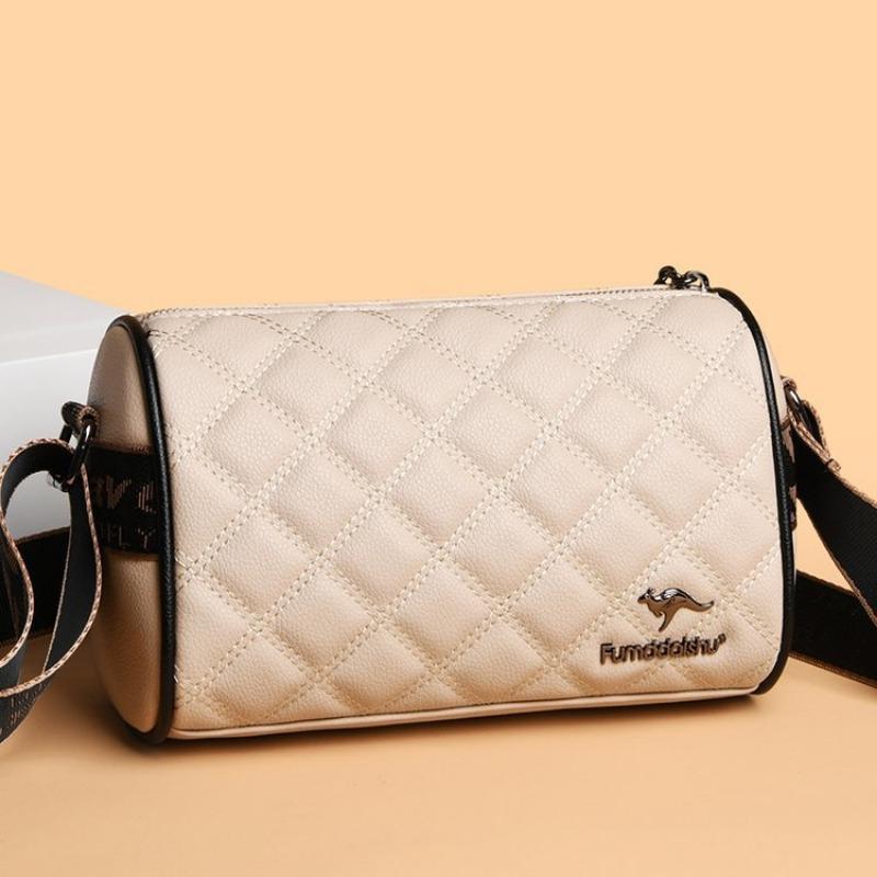 

Women s bag Simple temperament Rhombus shoulder bag Crossbody bag Large capacity pillow bag Width 23 Thickness 11 Height 14 бежевый