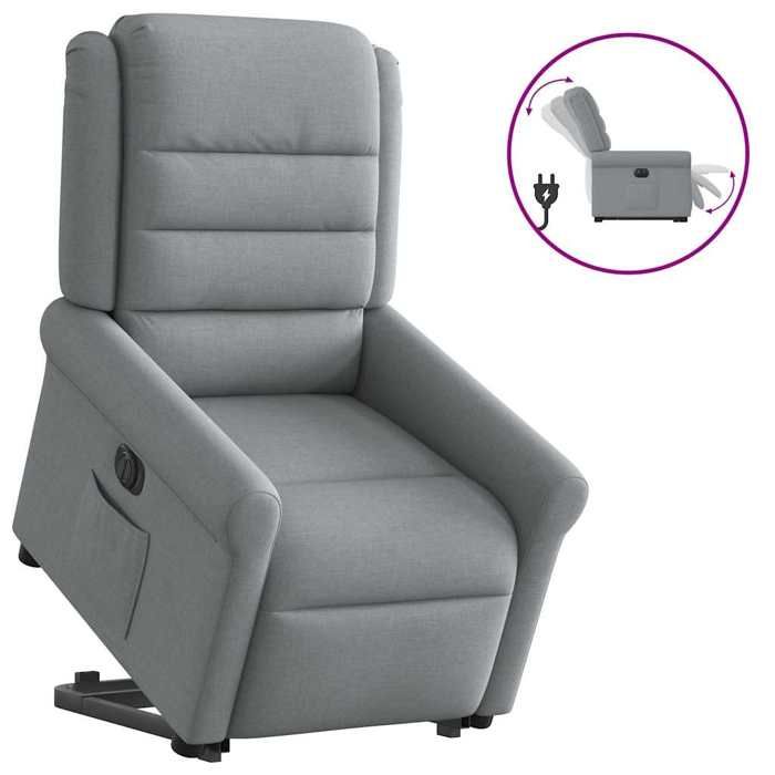 VidaXL Electric Recliner Light Grey Fabric 3303334