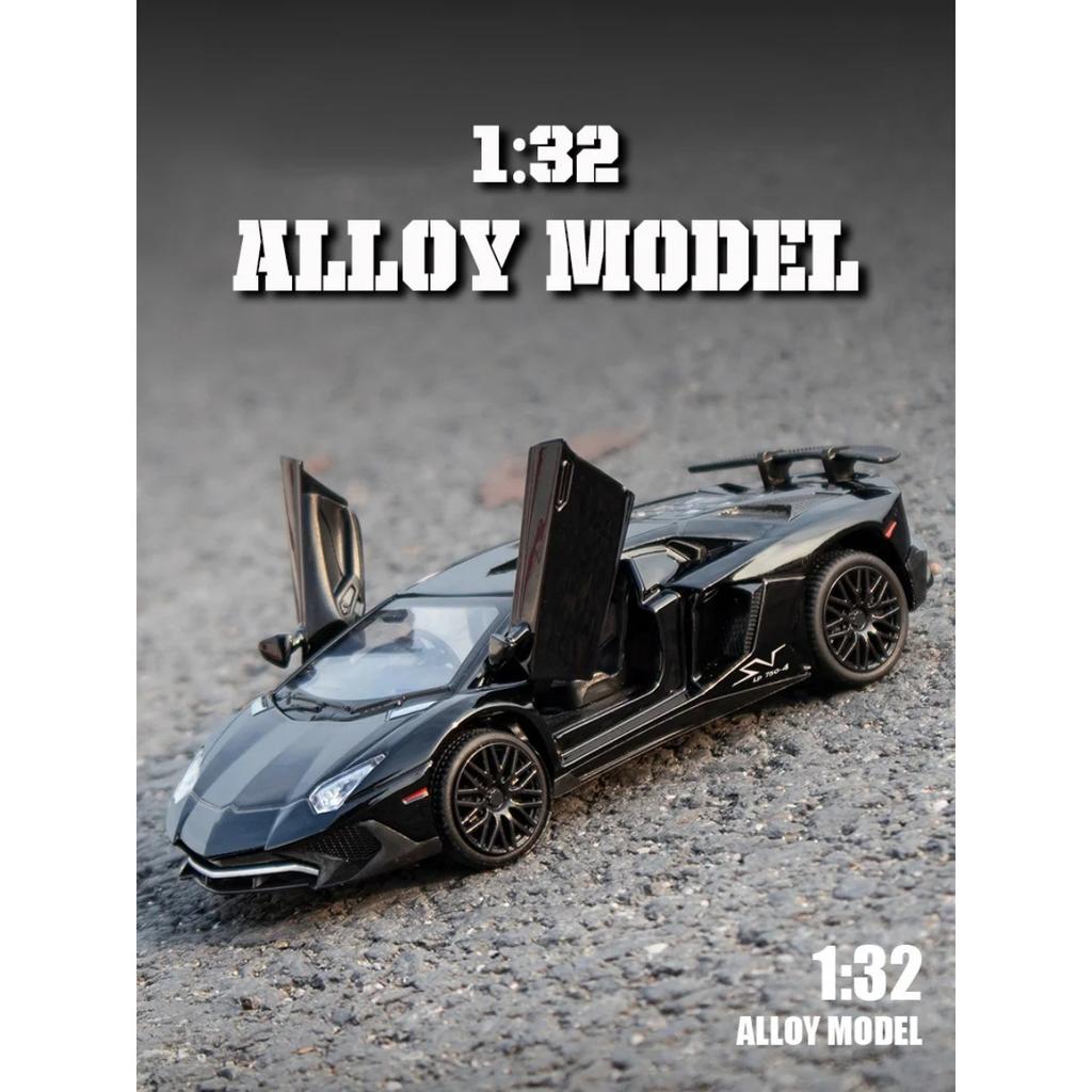 1/32 Lamborghini LP750 Alloy Sports Car Model, Simulated Interior Details, Cool Lighting and Sound Effects, Exquisite Desktop Ornaments