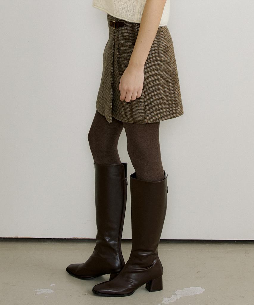 Otte Alia Alpaca Check Skirts_Brown